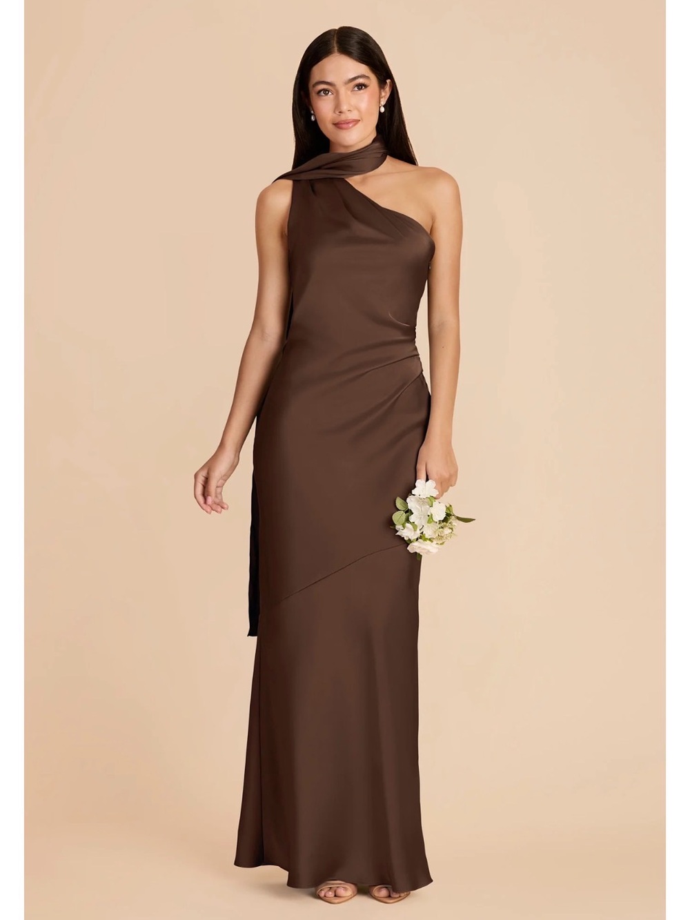 Birdy Grey Brown One-Shoulder Dress